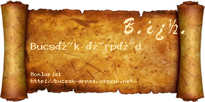 Bucsák Árpád névjegykártya