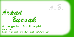 arpad bucsak business card