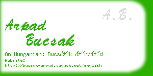 arpad bucsak business card